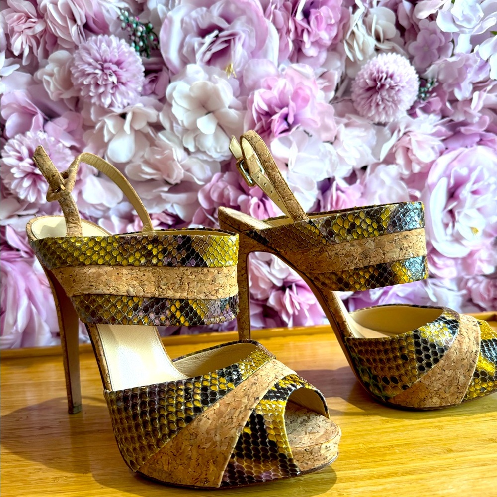 Alexandre Birman Python Exotic Multicolor Heels - image 1